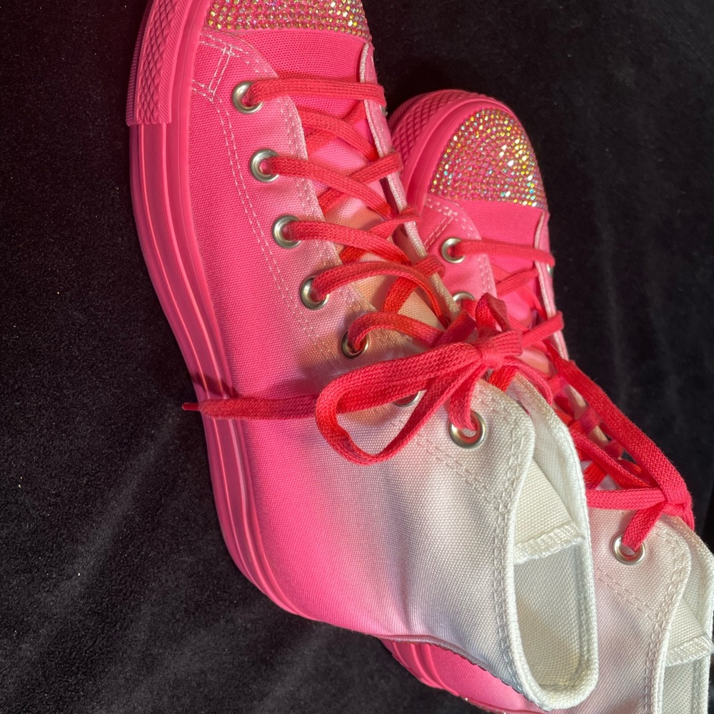 Pink ombré Chuck Taylor hightops size 8 - Picture 6 of 6